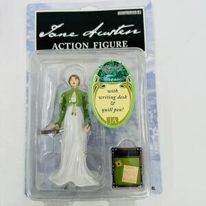Jane Austen 5.5" Poseable Action Figure With Writing Desk + Quill Pen New Sealed